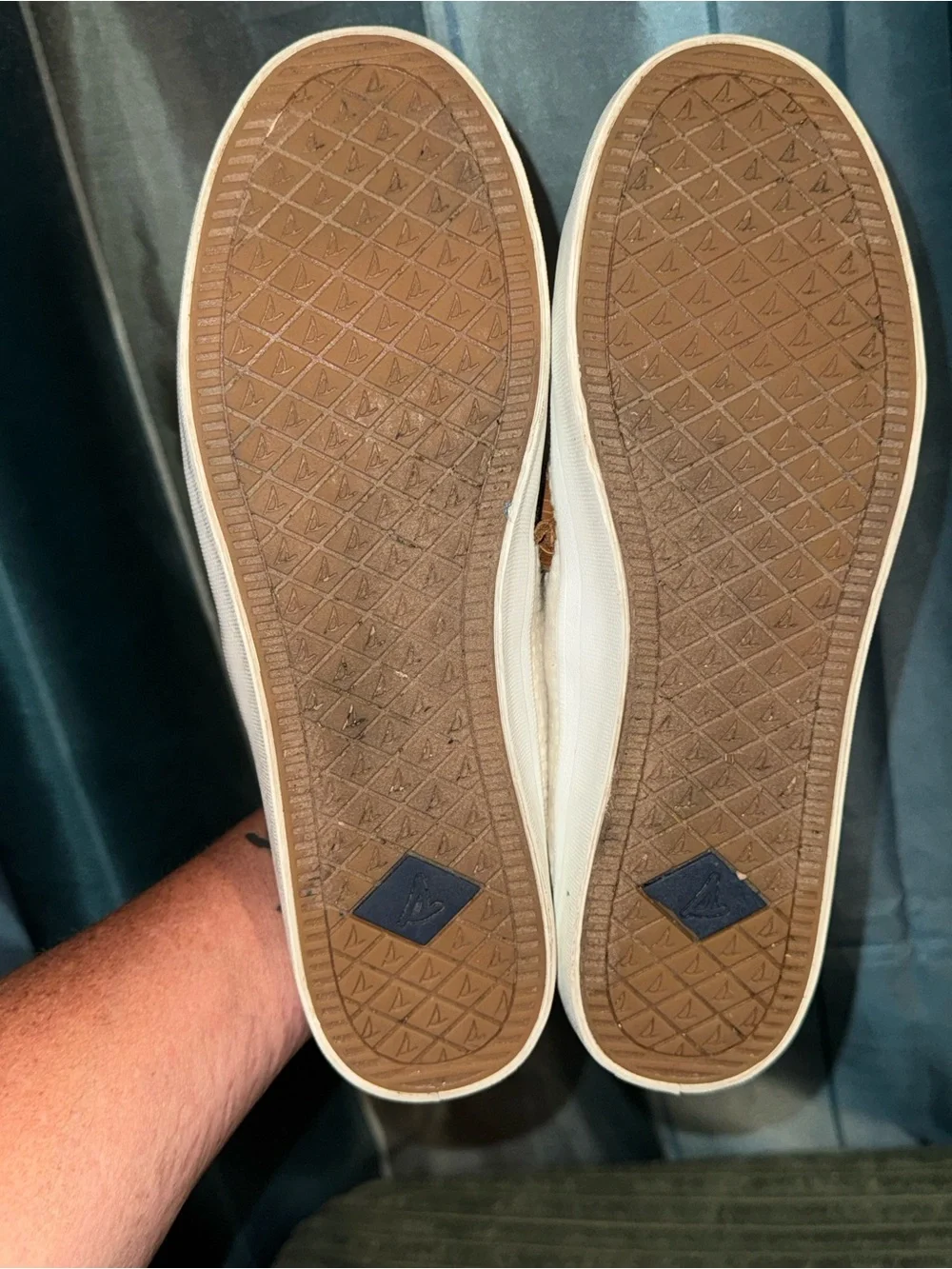Sperry Cream Canvas Low-Profile Sneakers with Brown Accents